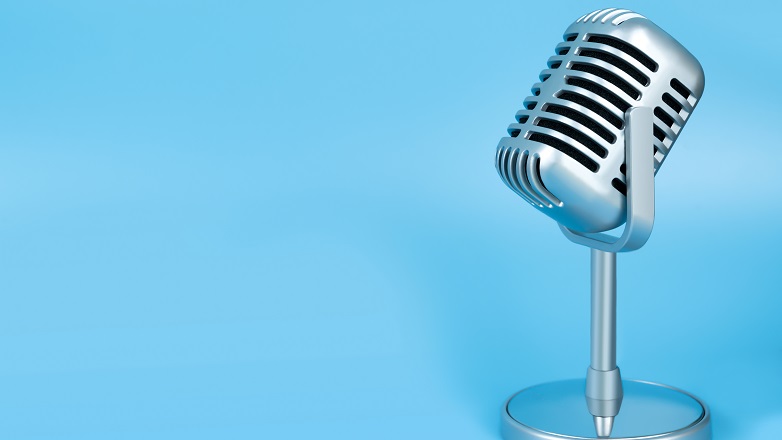 microphone on a blue background 782x440
