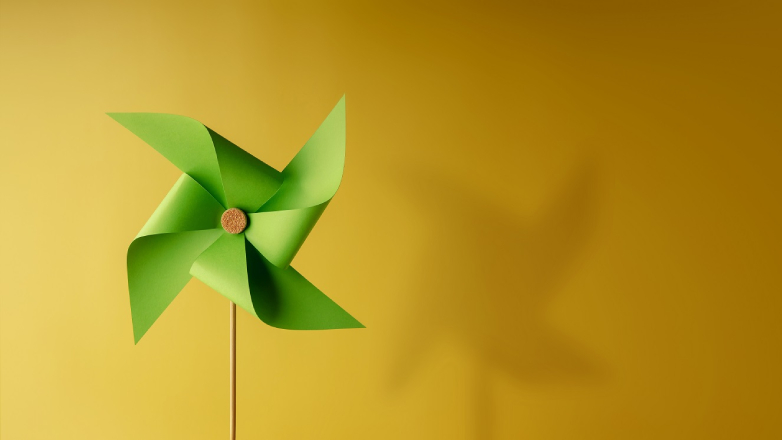 Green paper windmill