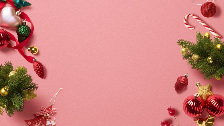 Christmas on a pink background